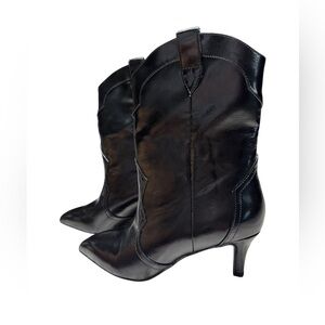 LIKE NEW Women’s Dolce Vita Andres Black Sheen Pointed Toe Western Boots Size 6